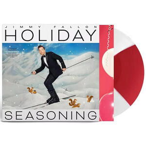JIMMY FALLON HOLIDAY SEASONING PEPPERMINT SWIRL RED WHITE VINYL LP RECORD ALBUM
